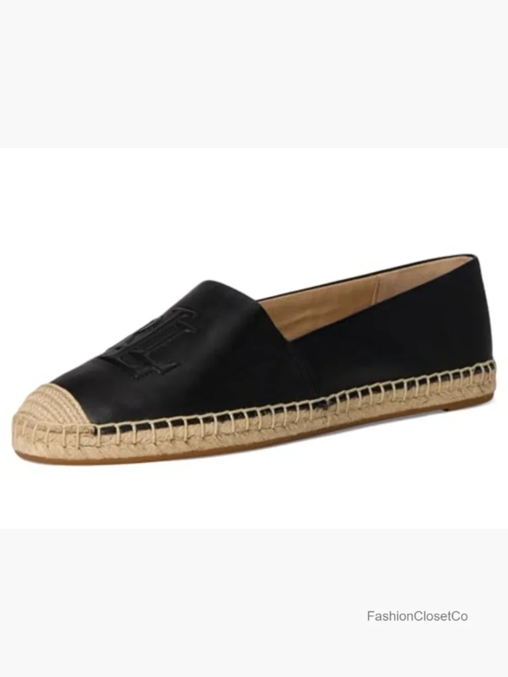 Nappa Leather Espadrille Ballet Flat Pull-On